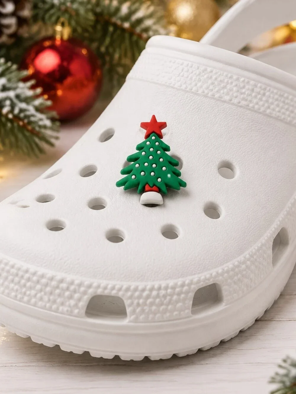 Christmas Tree Croc Shoe Charm Red Star Snow Ornaments Holiday Jibbitz Style